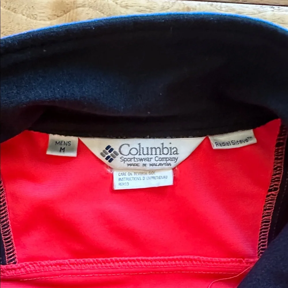 Vtg 90s Columbia Radial Sleeve color block full zip up fleece jacket sz med.